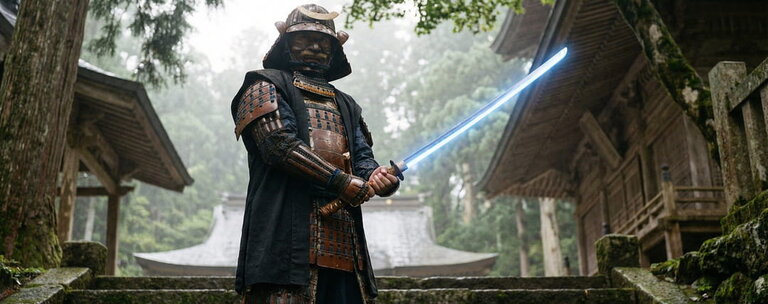 Katana und Lichtschwert in Star Wars